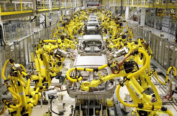 Car factory robot