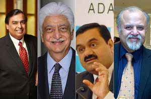 ambani adani ajim premji subhas chandra zee