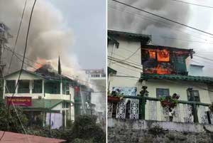 hotel shangrila fire attack darjeeling