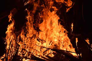 fire burning firefighter