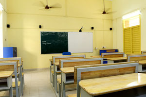 high school students class room exam