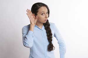 hear listen ear woman audio sound