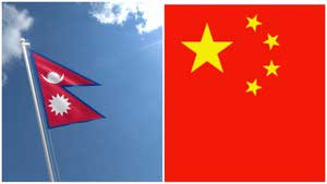 Nepal and china flag